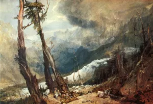 Glacier and Source of the Arveron, Going Up to the Mer de Glace by Joseph Mallord William Turner - Oil Painting Reproduction