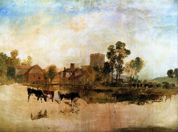 Goring Mill and Church by Joseph Mallord William Turner - Hand-Painted Oil Painting Reproduction