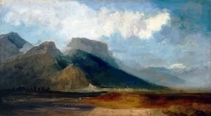 Grenoble Seen from the River Drac with Mont Blanc in the Distance by Joseph Mallord William Turner Oil Painting