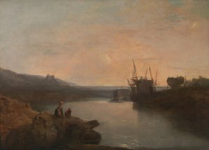 Harlech Castle, from Tygwyn Ferry, Summer's Evening Twilight by Joseph Mallord William Turner Oil Painting