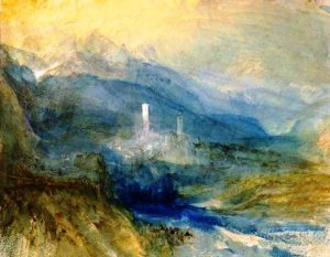 Hospenthal, Fall of St. Gothard, Sunset Oil painting by Joseph Mallord William Turner