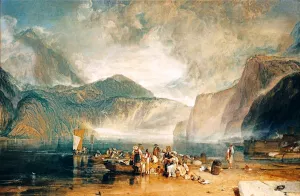 Lake of Lucerne, from the Landing Place at Fluelen, Looking Towards Bauen painting by Joseph Mallord William Turner