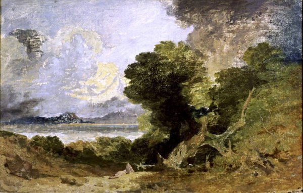 Landscape with Lake and Fallen Tree by Joseph Mallord William Turner - Hand-Painted Oil Painting Reproduction