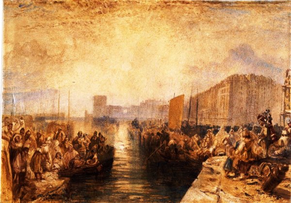 Le Havre, Sunset by Joseph Mallord William Turner - Hand-Painted Oil Painting Reproduction