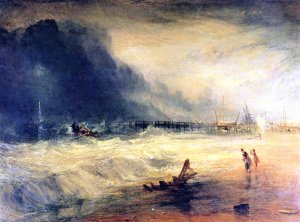 Life-Boat and Manby Apparatus Going off to a Stranded Vessel Making Signal of Distress Oil painting by Joseph Mallord William Turner