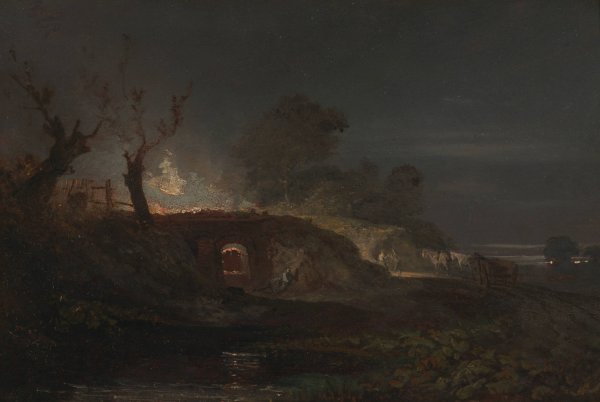 Limekiln at Coalbrookdale  by Joseph Mallord William Turner - Hand-Painted Oil Painting Reproduction