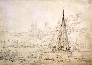 Lincoln from the River by Joseph Mallord William Turner Oil Painting