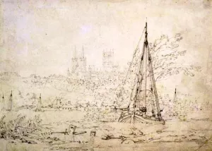 Lincoln from the River by Joseph Mallord William Turner Oil Painting