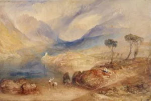 Llanberis Lake and Snowdon - Caernarvon, Wales by Joseph Mallord William Turner - Oil Painting Reproduction