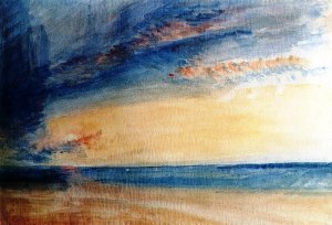 Low Sun and Clouds over a Calm Sea Oil painting by Joseph Mallord William Turner