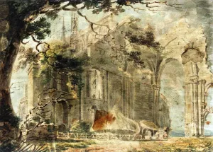 Malmesbury Abbey from the South-East by Joseph Mallord William Turner Oil Painting