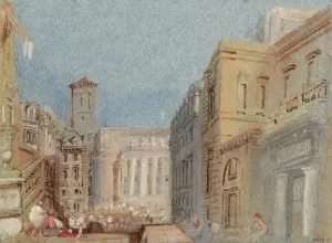 Nantes, The Theatre and Place Graslin from the Rue de Breda Gresset painting by Joseph Mallord William Turner
