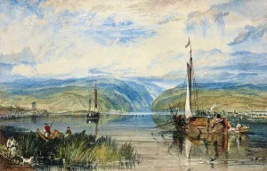 Neuwied and Weise Thurn, with Hoch's Monument on the Rhine, Looking Towards Andernach painting by Joseph Mallord William Turner