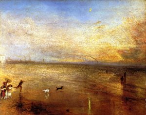 New Moon (also known as 'I've lost My Boat, You shan't have Your Hoop') by Joseph Mallord William Turner Oil Painting