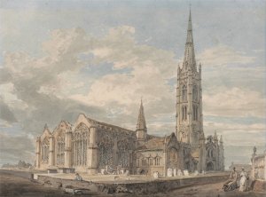 North East View of Grantham Church, Lincolnshire by Joseph Mallord William Turner Oil Painting