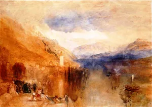Oberhofen, Lake Thun by Joseph Mallord William Turner - Oil Painting Reproduction