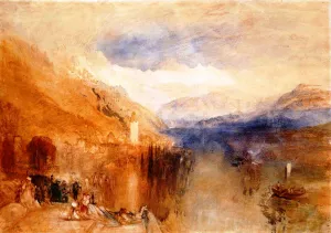Oberhofen, Lake Thun Oil painting by Joseph Mallord William Turner