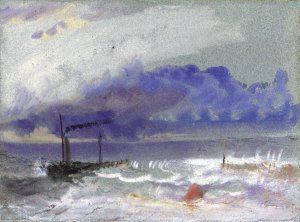 Off Yarmouth - A Steamship off the Coast in Rough Weather by Joseph Mallord William Turner Oil Painting