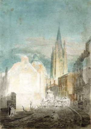 Oxford, St Mary's and the Radcliffe Camera from Oriel Lane by Joseph Mallord William Turner Oil Painting