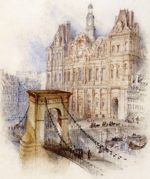 Paris, Hotel de Ville by Joseph Mallord William Turner - Hand-Painted Oil Painting Reproduction