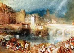 Paris, The Hotel de Ville and Pont d'Arcole painting by Joseph Mallord William Turner