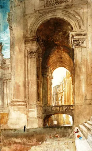 Part of the Facade of St Peter's, Rome, with the Arco delle Campane painting by Joseph Mallord William Turner