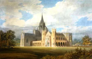 Perspective View of Fonthill Abbey from the South-West by Joseph Mallord William Turner - Oil Painting Reproduction