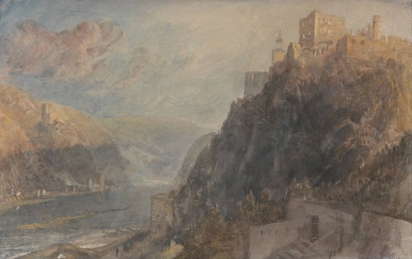 Rheinfels Looking to Katz and Gourhausen  by Joseph Mallord William Turner - Hand-Painted Oil Painting Reproduction