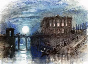 Rogers's 'Italy' - A Villa on the Night of a Festa di Ballo Oil painting by Joseph Mallord William Turner
