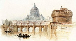 Rogers's 'Italy' - Castle of St Angelo, Rome by Joseph Mallord William Turner Oil Painting