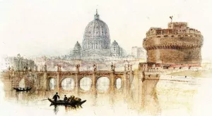 Rogers's 'Italy' - Castle of St Angelo, Rome by Joseph Mallord William Turner - Oil Painting Reproduction
