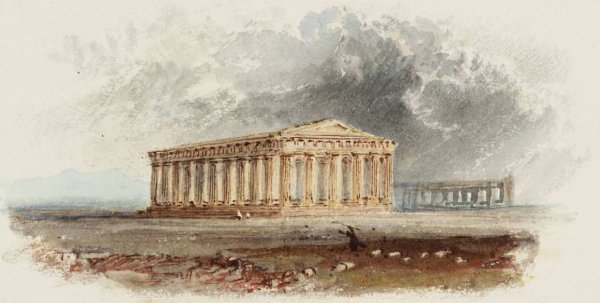 Rogers's 'Italy' - Temples of Paestum by Joseph Mallord William Turner - Hand-Painted Oil Painting Reproduction