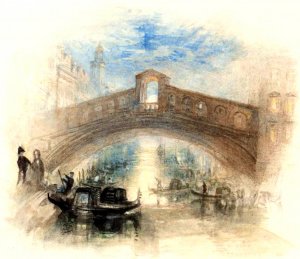 Rogers's 'Poems' - Venice (The Rialto - Moonlight) by Joseph Mallord William Turner Oil Painting