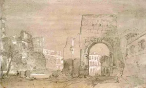 Rome, Arch of Titus with the Colosseum Beyond by Joseph Mallord William Turner Oil Painting