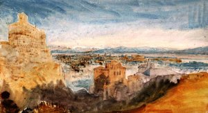 Rome, View from the Janiculum Hill, with the Villa Aurelia, Fontana dell'Acqua Paola and San Pietro by Joseph Mallord William Turner Oil Painting