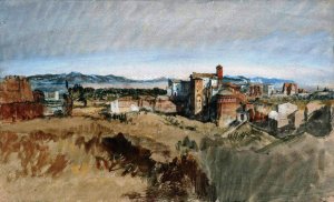 Rome, View of Santi Giovanni e Paolo from the Palatine Hill