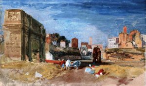 Rome, View of the Arch of Titus and the Temple of Venus and Roma, from the Arch of Constantine Oil painting by Joseph Mallord William Turner