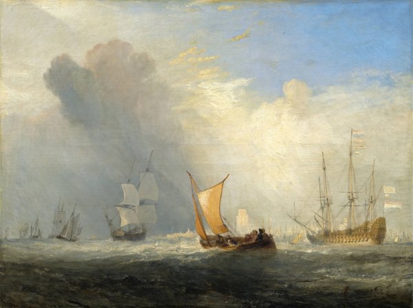 Rotterdam Ferry-Boat  by Joseph Mallord William Turner - Hand-Painted Oil Painting Reproduction