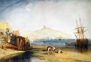 Scarborough Town and Castle: Morning: Boys Catching Crabs Oil painting by Joseph Mallord William Turner