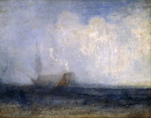 Seascape with a Sailing Boat and a Ship
