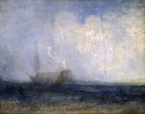 Seascape with a Sailing Boat and a Ship painting by Joseph Mallord William Turner