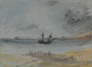 Ship Aground Brighton by Joseph Mallord William Turner Oil Painting