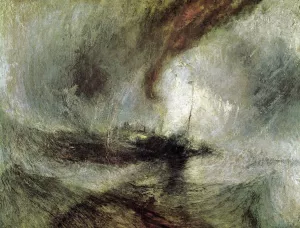 Show Storm - Seam-Boat off a Harbour's Mouth Making Signals in Shallow Water, and Going by the Lead. The Author was in this Storm on the Night the Ariel Left Harwich by Joseph Mallord William Turner - Oil Painting Reproduction