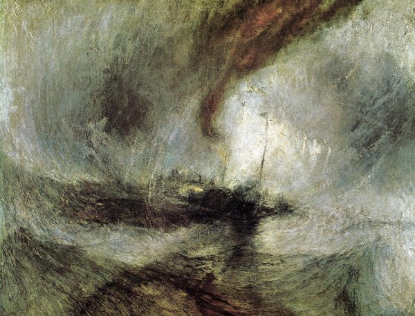 Show Storm - Seam-Boat off a Harbour's Mouth Making Signals in Shallow Water, and Going by the Lead. The Author was in this Storm on the Night the Ariel Left Harwich by Joseph Mallord William Turner - Hand-Painted Oil Painting Reproduction
