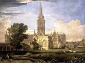 South View of Salisbury Cathedral by Joseph Mallord William Turner - Oil Painting Reproduction