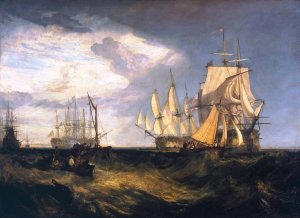 Spithead, Two Captured Danish Ships Entering Portsmouth Harbour by Joseph Mallord William Turner Oil Painting