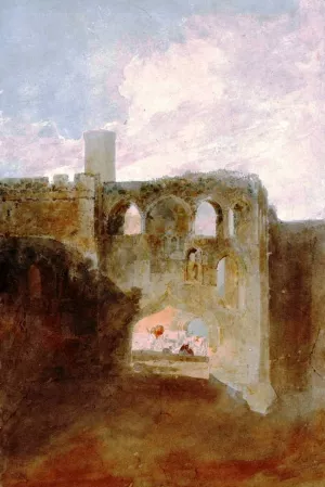 St David's, The Entrance to the Great Hall of the Bishop's Palace by Joseph Mallord William Turner - Oil Painting Reproduction