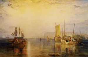 Sunrise. Whiting Fishing at Margate Oil painting by Joseph Mallord William Turner