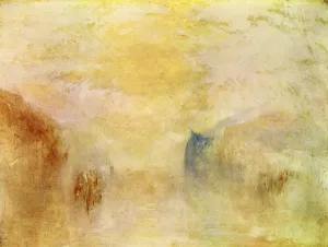 Sunrise, with a Boat between Headlands by Joseph Mallord William Turner - Oil Painting Reproduction
