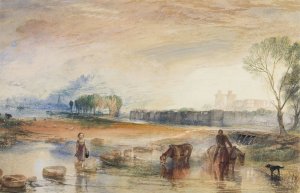 Sunset and Moonrise by Joseph Mallord William Turner Oil Painting